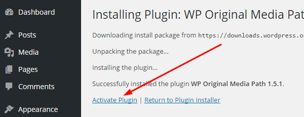 Activate WP Original Media Plugin