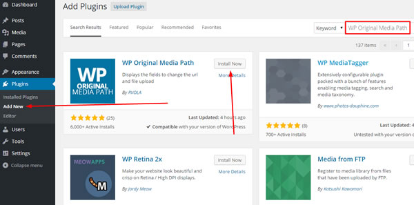 Install and Activate WP Original Media Path