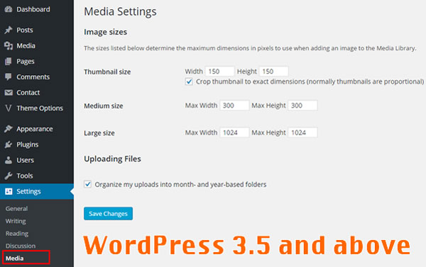 WordPress 3.5 and Above Versions